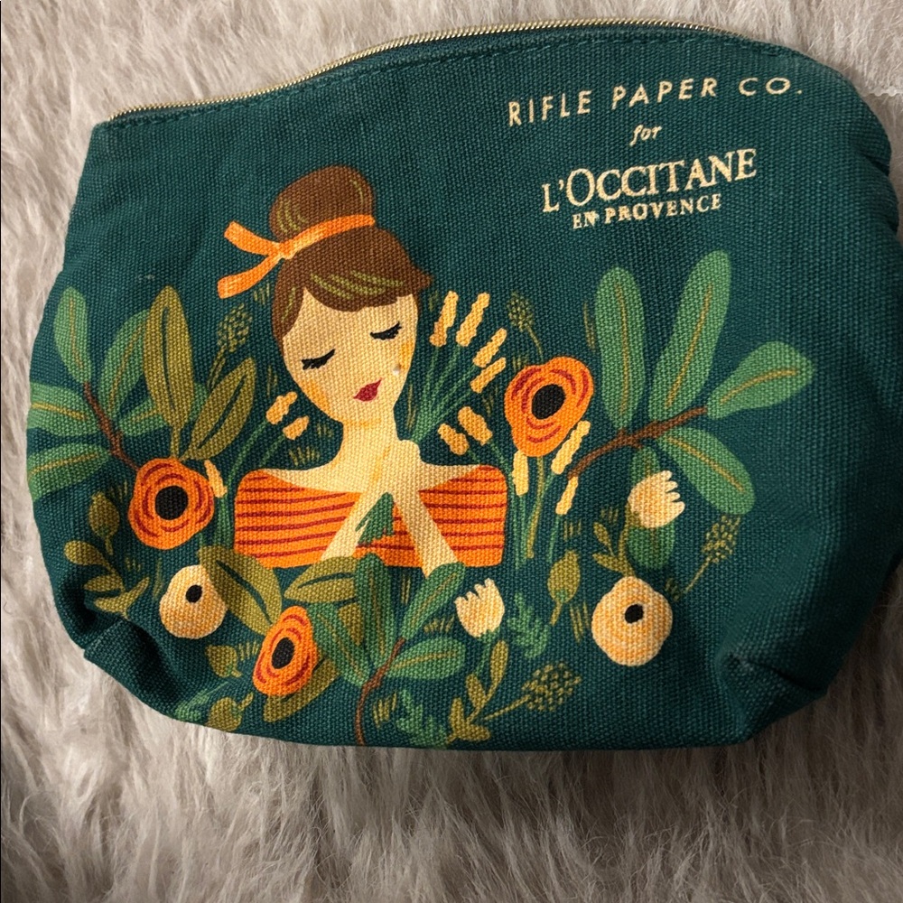 Rifle Paper Co  for L’Occitane Zippered Pouch makeup bag